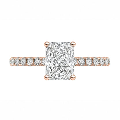 Lab-Grown Diamond Radiant Solitaire Wedding Ring in 14K White Gold or 14K Yellow Gold
