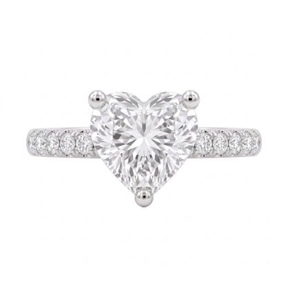 Lab-Grown Diamond Heart Solitaire Wedding Ring in 14K White Gold or 14K Yellow Gold