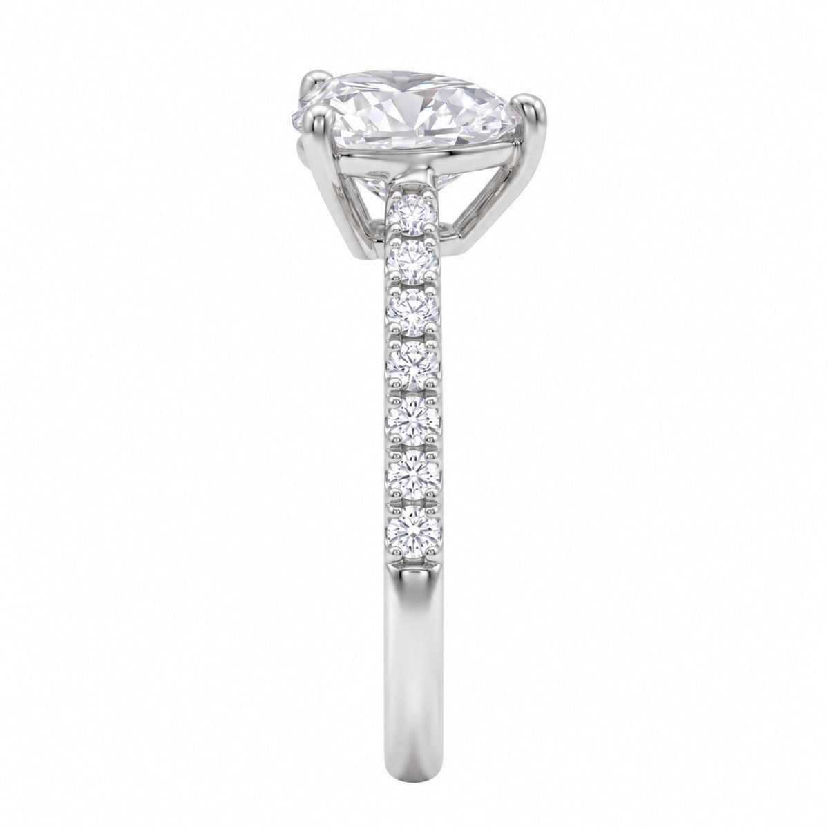 Lab-Grown Diamond Heart Solitaire Wedding Ring in 14K White Gold or 14K Yellow Gold