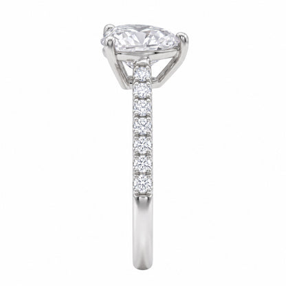 Lab-Grown Diamond Heart Solitaire Wedding Ring in 14K White Gold or 14K Yellow Gold
