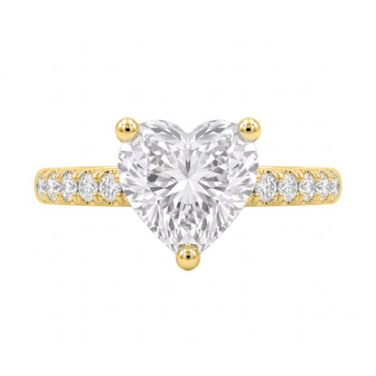 Lab-Grown Diamond Heart Solitaire Wedding Ring in 14K White Gold or 14K Yellow Gold