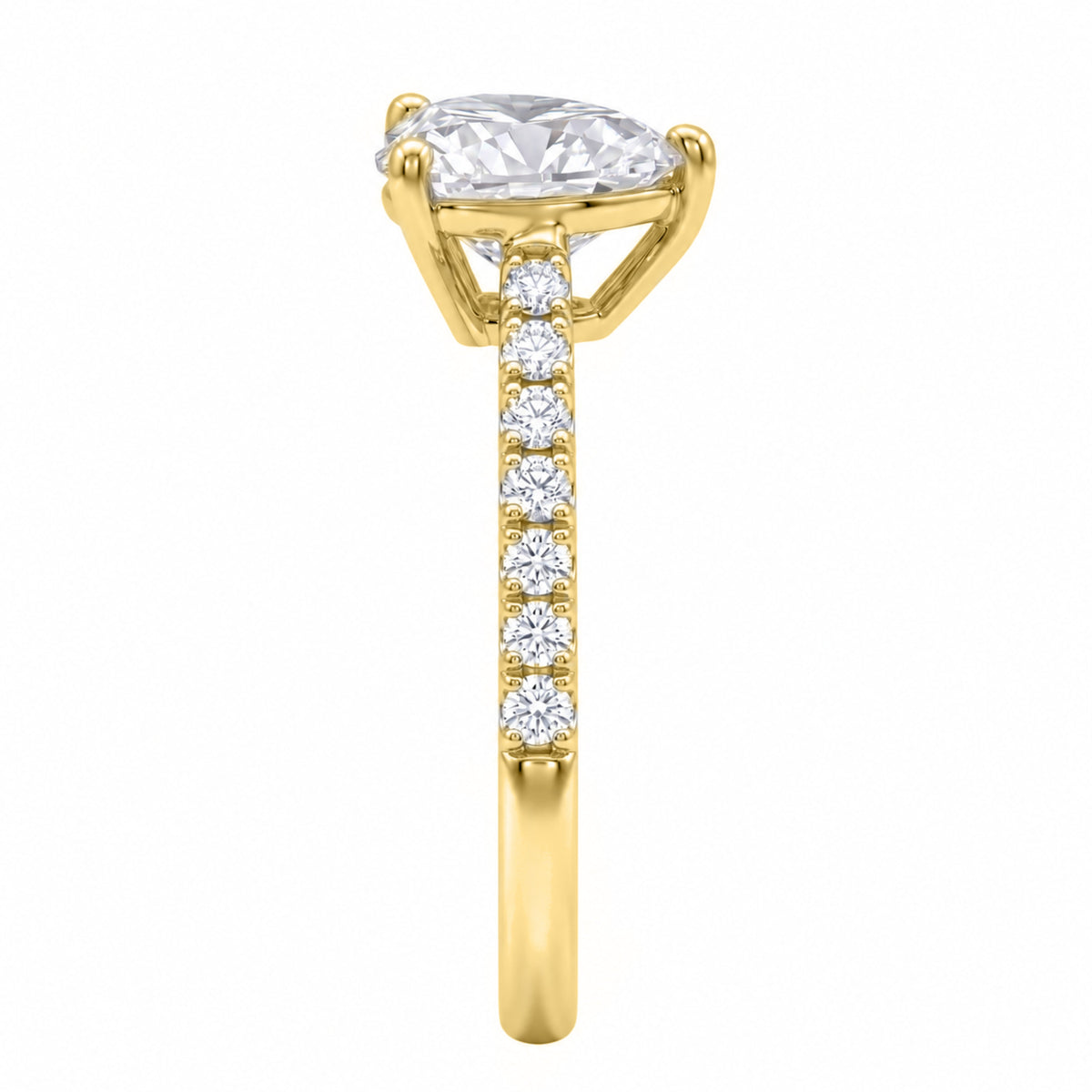 Lab-Grown Diamond Heart Solitaire Wedding Ring in 14K White Gold or 14K Yellow Gold