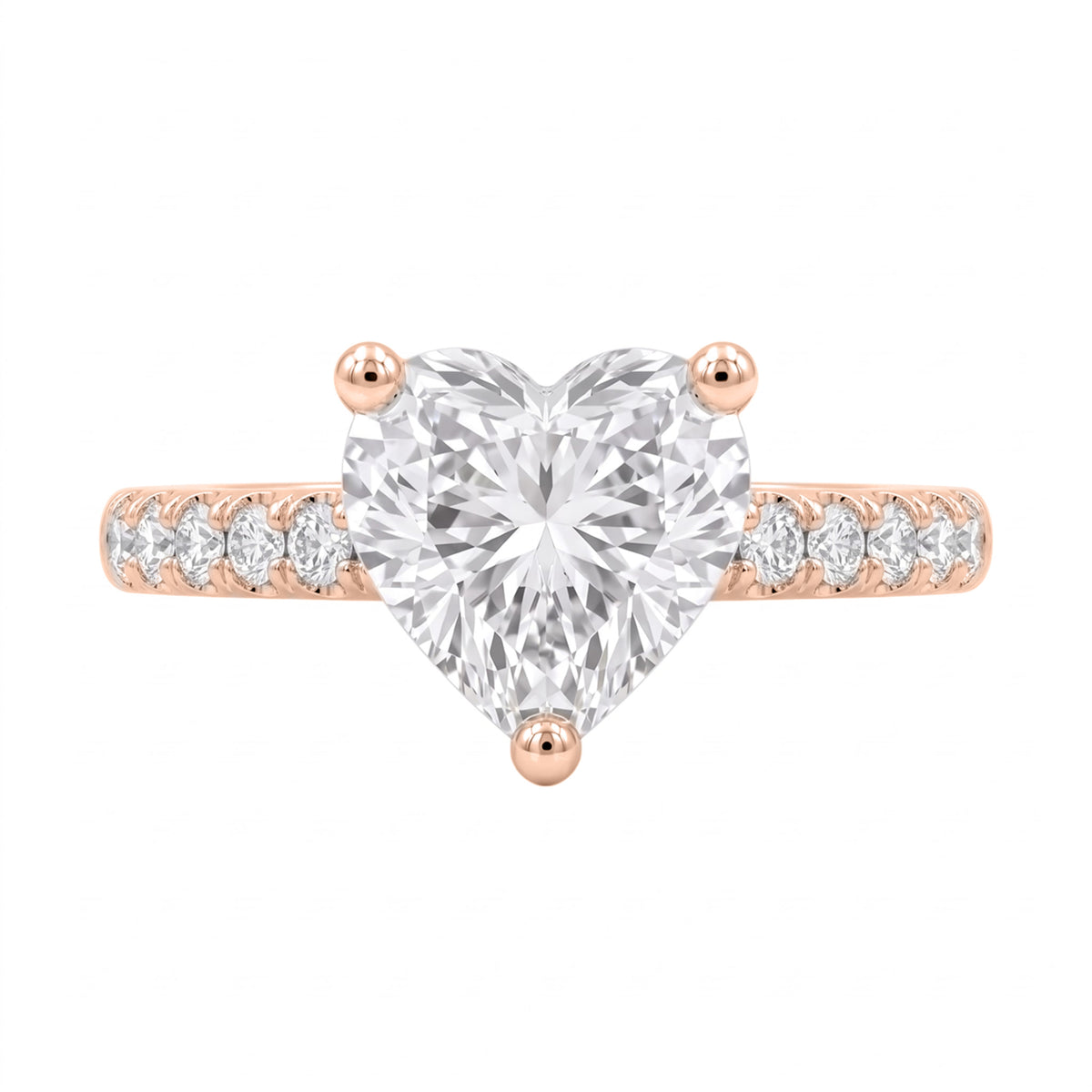 Lab-Grown Diamond Heart Solitaire Wedding Ring in 14K White Gold or 14K Yellow Gold