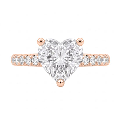 Lab-Grown Diamond Heart Solitaire Wedding Ring in 14K White Gold or 14K Yellow Gold