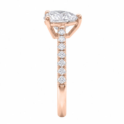 Lab-Grown Diamond Heart Solitaire Wedding Ring in 14K White Gold or 14K Yellow Gold