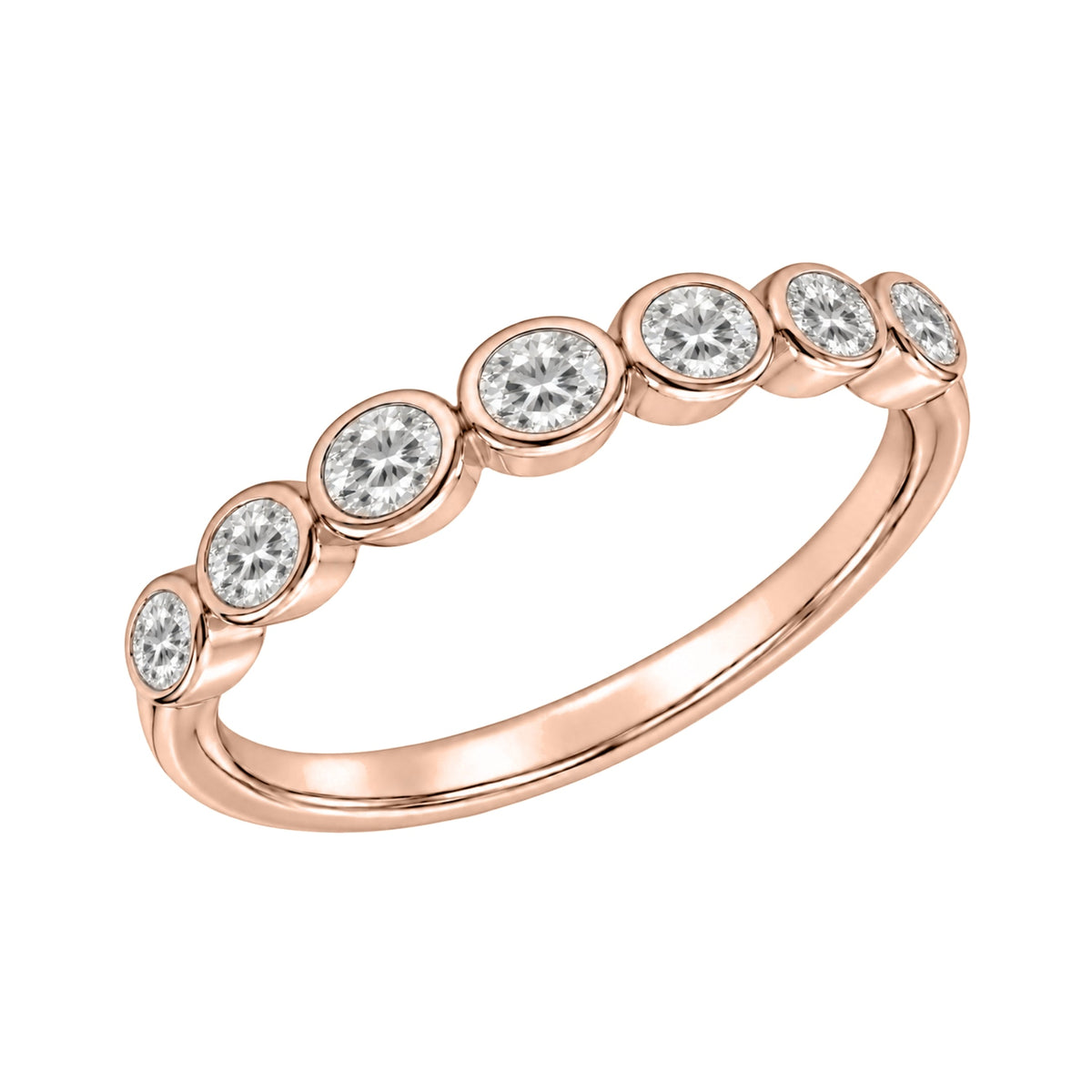 Lab-Grown Diamond Round 7 Stone Ring in 14K White Gold or 14K Yellow Gold