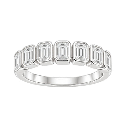 Lab-Grown Diamond Emerald-Cut 7 Stone Ring in 14K White Gold or 14K Yellow Gold