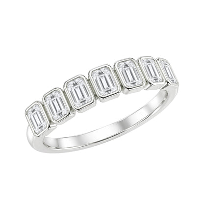 Lab-Grown Diamond Emerald-Cut 7 Stone Ring in 14K White Gold or 14K Yellow Gold