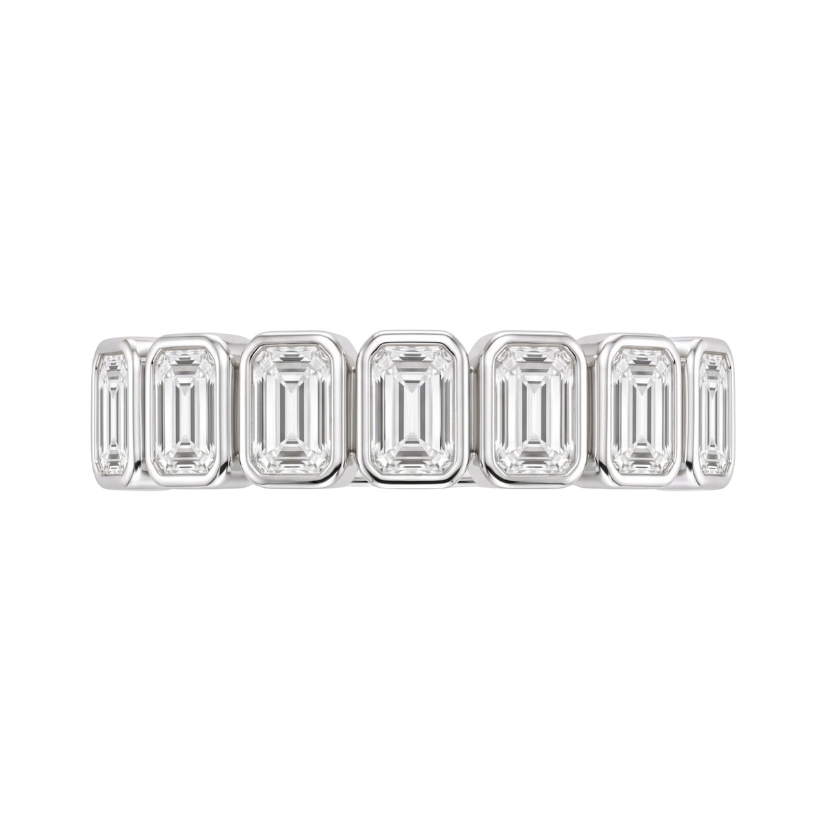 Lab-Grown Diamond Emerald-Cut 7 Stone Ring in 14K White Gold or 14K Yellow Gold