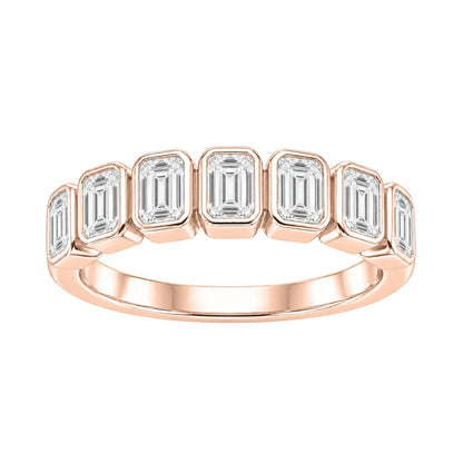 Lab-Grown Diamond Emerald-Cut 7 Stone Ring in 14K White Gold or 14K Yellow Gold