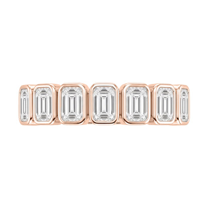Lab-Grown Diamond Emerald-Cut 7 Stone Ring in 14K White Gold or 14K Yellow Gold