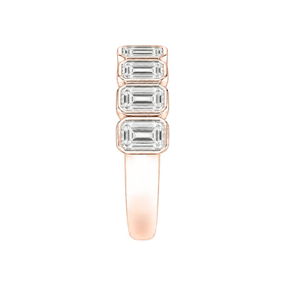 Lab-Grown Diamond Emerald-Cut 7 Stone Ring in 14K White Gold or 14K Yellow Gold