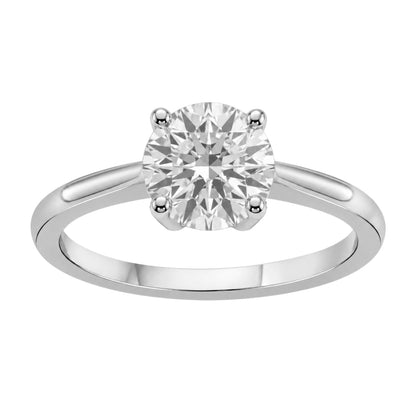Lab-Grown Diamond Round Cut Solitaire Engagement Ring in 14K White Gold or 14K Yellow Gold