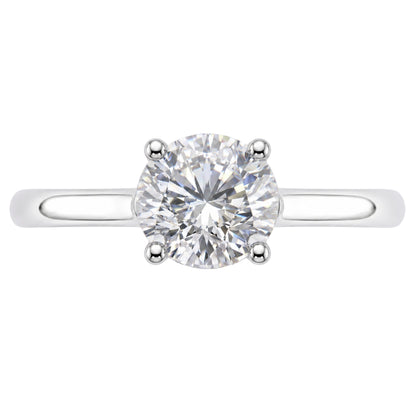 Lab-Grown Diamond Round Cut Solitaire Engagement Ring in 14K White Gold or 14K Yellow Gold