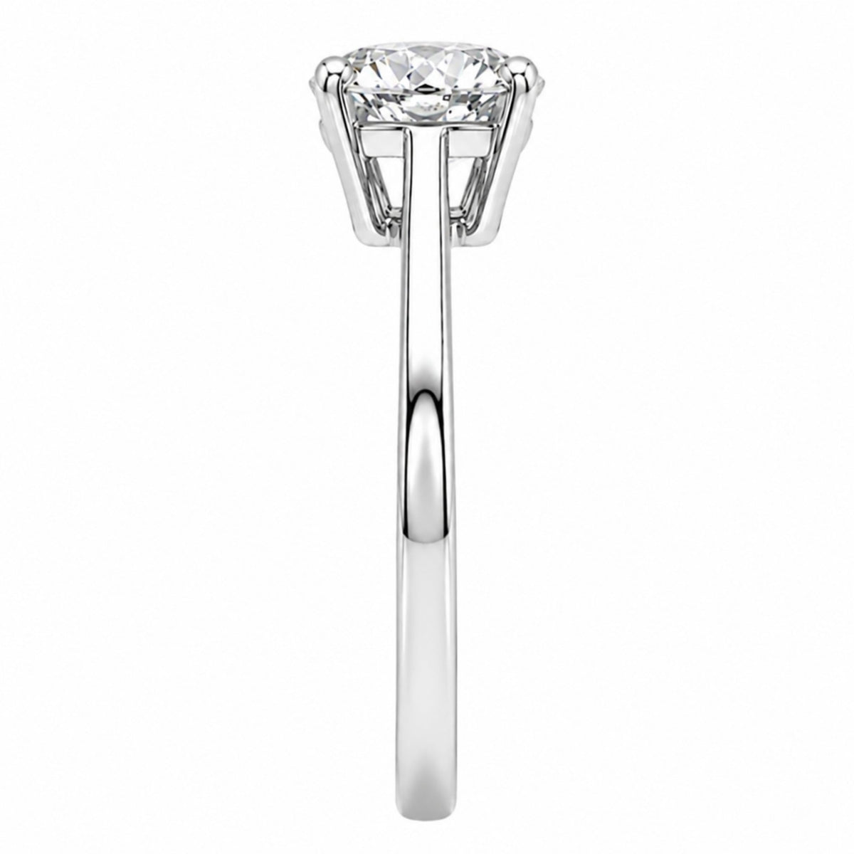 Lab-Grown Diamond Round Cut Solitaire Engagement Ring in 14K White Gold or 14K Yellow Gold