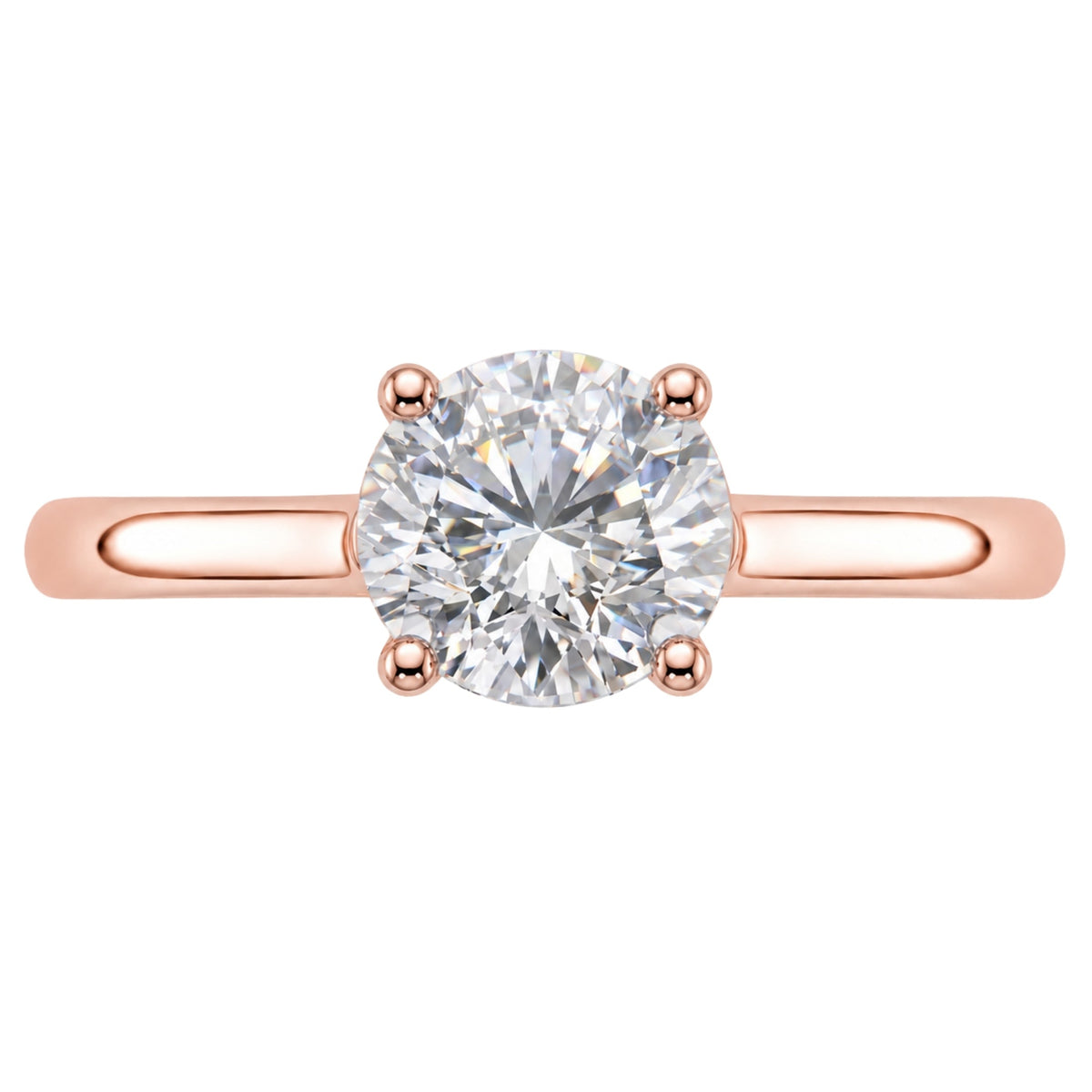 Lab-Grown Diamond Round Cut Solitaire Engagement Ring in 14K White Gold or 14K Yellow Gold