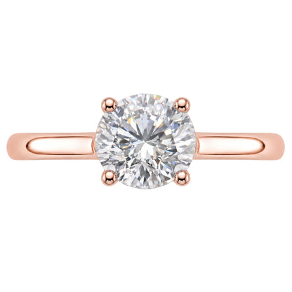 Lab-Grown Diamond Round Cut Solitaire Engagement Ring in 14K White Gold or 14K Yellow Gold