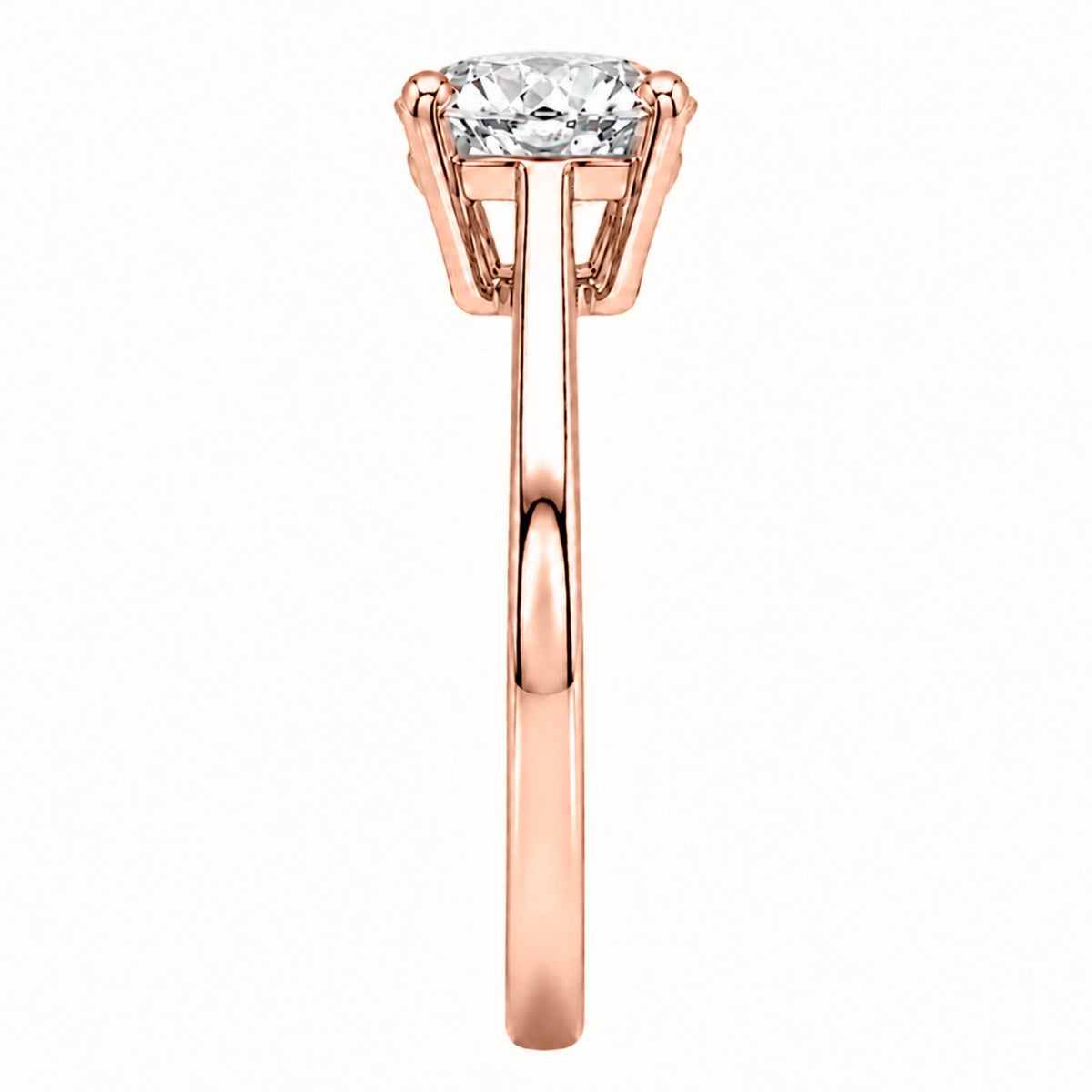 Lab-Grown Diamond Round Cut Solitaire Engagement Ring in 14K White Gold or 14K Yellow Gold