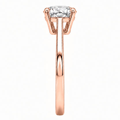 Lab-Grown Diamond Round Cut Solitaire Engagement Ring in 14K White Gold or 14K Yellow Gold