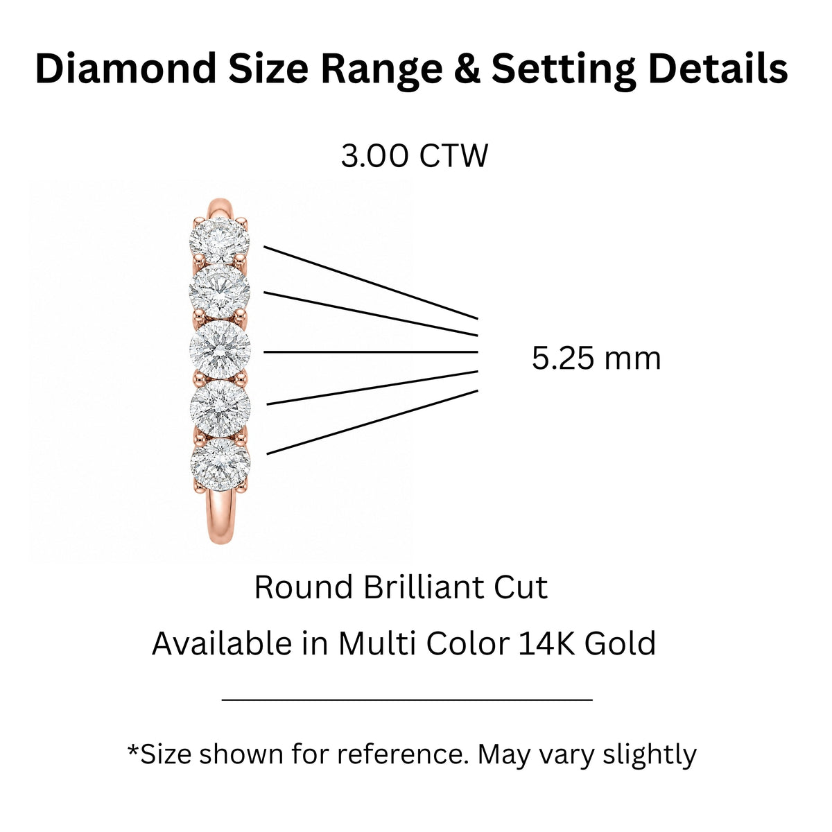 Lab-Grown Diamond Round Five-Stone Wedding Ring in 14K White Gold or 14K Yellow Gold