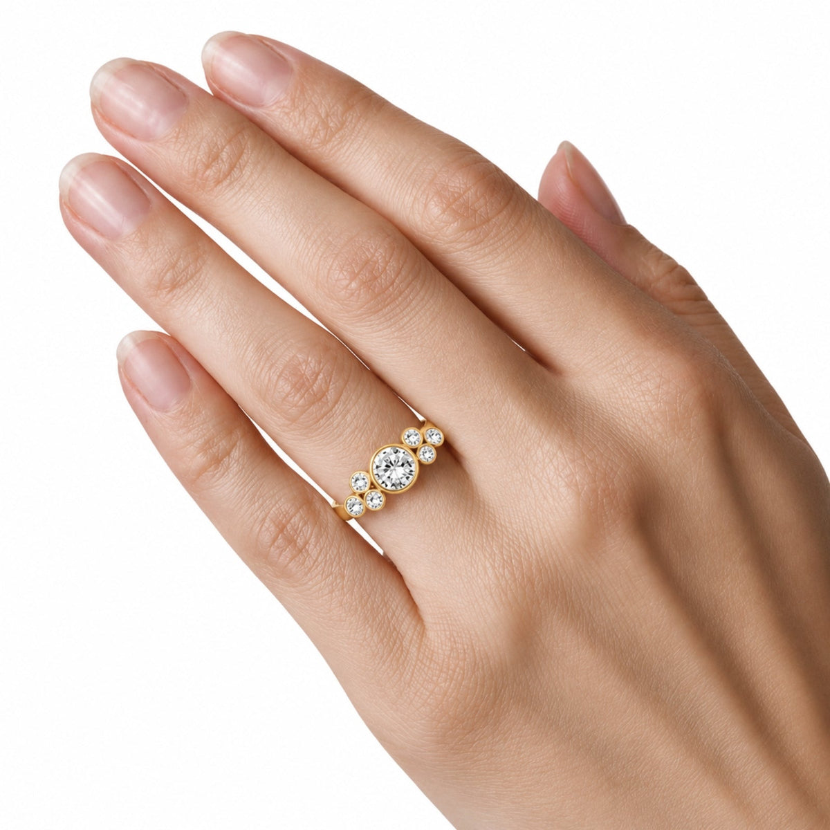 2 ct. T.W. Lab-Grown Diamond Round Seven-Stone Engagement Ring in 14K White Gold or 14K Yellow Gold