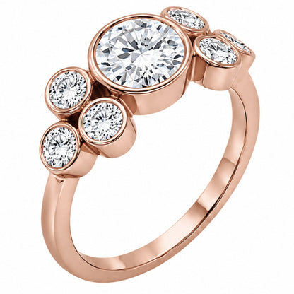 2 ct. T.W. Lab-Grown Diamond Round Seven-Stone Engagement Ring in 14K White Gold or 14K Yellow Gold