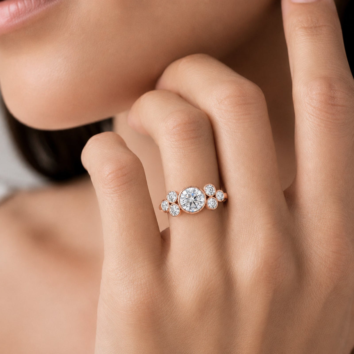 2 ct. T.W. Lab-Grown Diamond Round Seven-Stone Engagement Ring in 14K White Gold or 14K Yellow Gold
