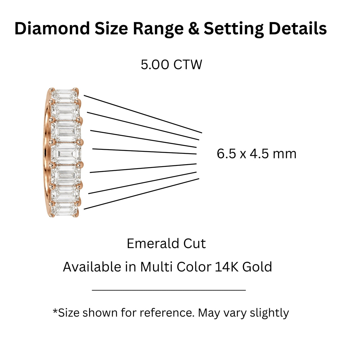 Lab-Grown Diamond Emerald-Cut Seven-Stone Wedding Ring in 14K White Gold or 14K Yellow Gold