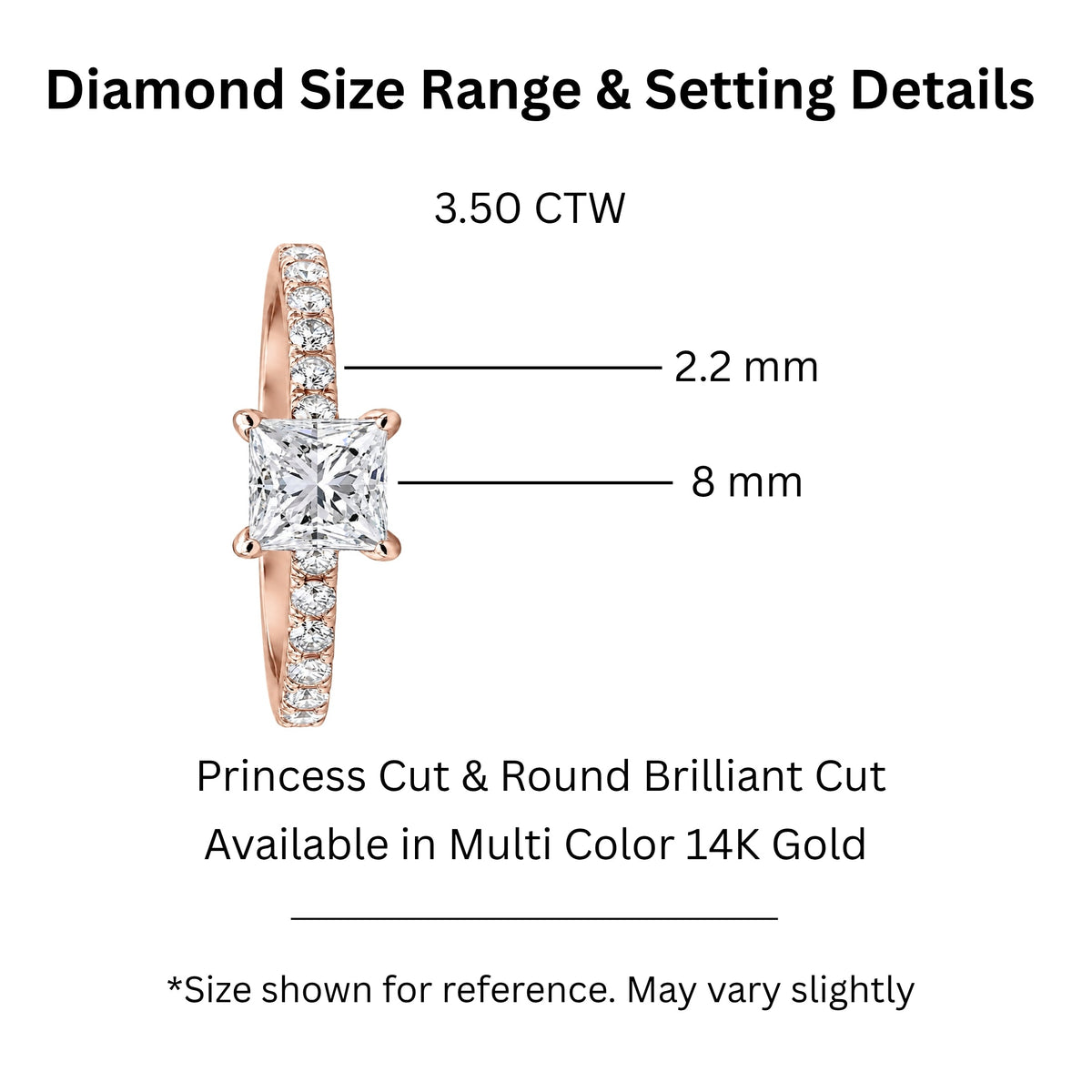 Lab-Grown Diamond Princess Solitaire Wedding Ring in 14K White Gold or 14K Yellow Gold