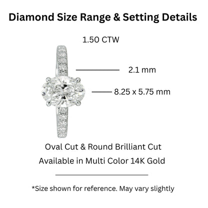 Lab-Grown Diamond Oval Solitaire Wedding Ring in 14K White Gold or 14K Yellow Gold