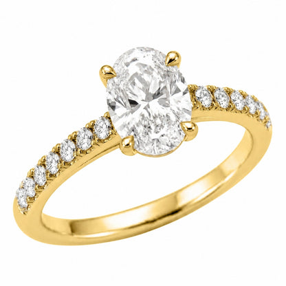 Lab-Grown Diamond Oval Solitaire Wedding Ring in 14K White Gold or 14K Yellow Gold