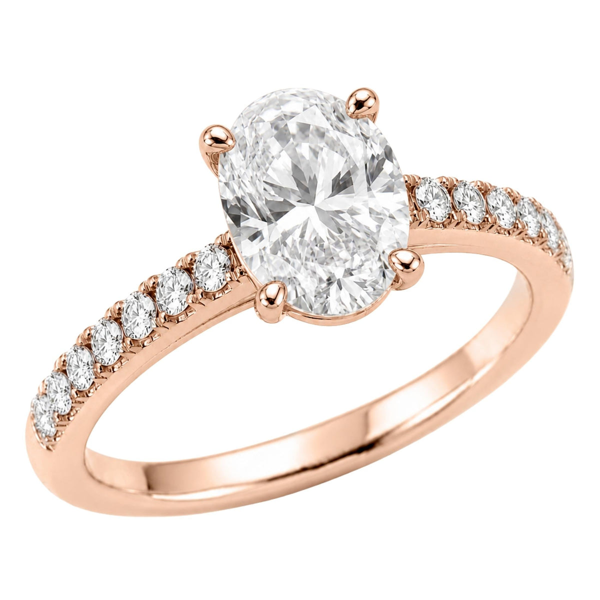 Lab-Grown Diamond Oval Solitaire Wedding Ring in 14K White Gold or 14K Yellow Gold