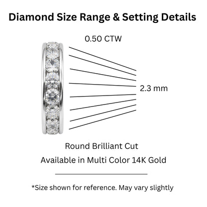 Lab-Grown Diamond Round Eleven-Stone Engagement Ring in 14K White Gold or 14K Yellow Gold