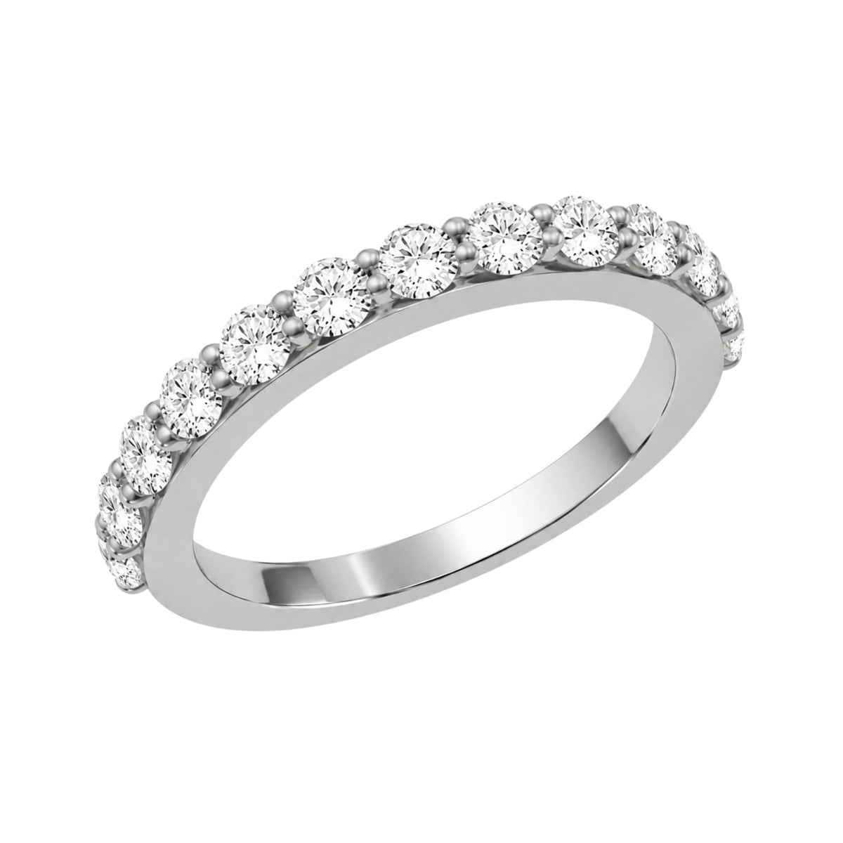 Lab-Grown Diamond Round Band Wedding Ring in 14K White Gold or 14K Yellow Gold