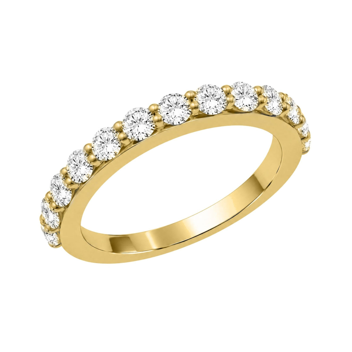 Lab-Grown Diamond Round Band Wedding Ring in 14K White Gold or 14K Yellow Gold
