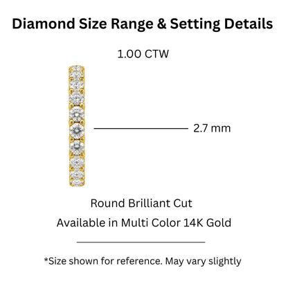 Lab-Grown Diamond Round Band Wedding Ring in 14K White Gold or 14K Yellow Gold