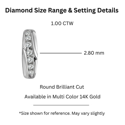 1 ct. T.W. Lab-Grown Diamond Round Seven-Stone Engagement Ring in 14K White Gold or 14K Yellow Gold