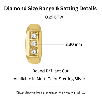 Lab-Grown Diamond Round Three-Stone Engagement Ring in 14K White Gold or 14K Yellow Gold