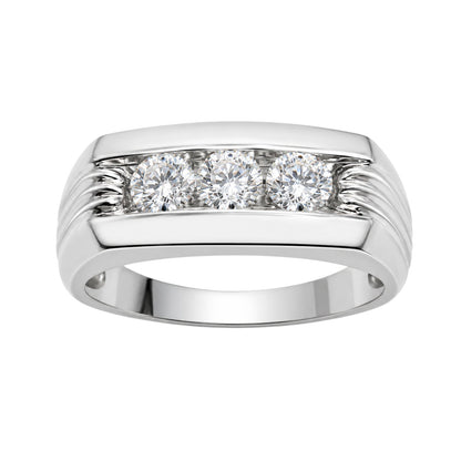 1 ct. T.W. Lab-Grown Diamond Round Three-Stone Engagement Ring in 14K White Gold or 14K Yellow Gold