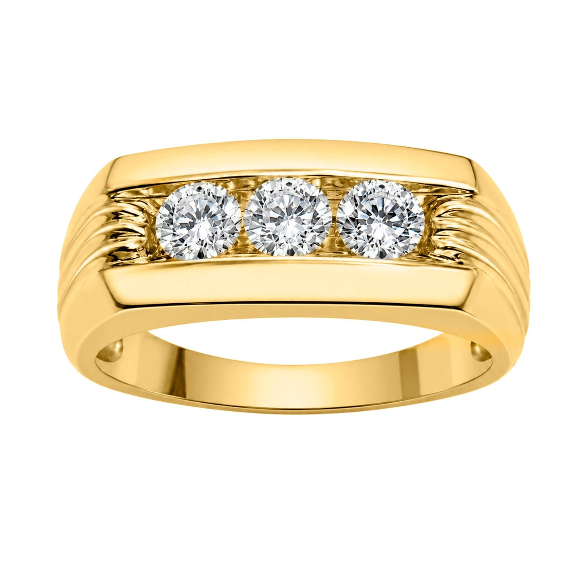 1 ct. T.W. Lab-Grown Diamond Round Three-Stone Engagement Ring in 14K White Gold or 14K Yellow Gold