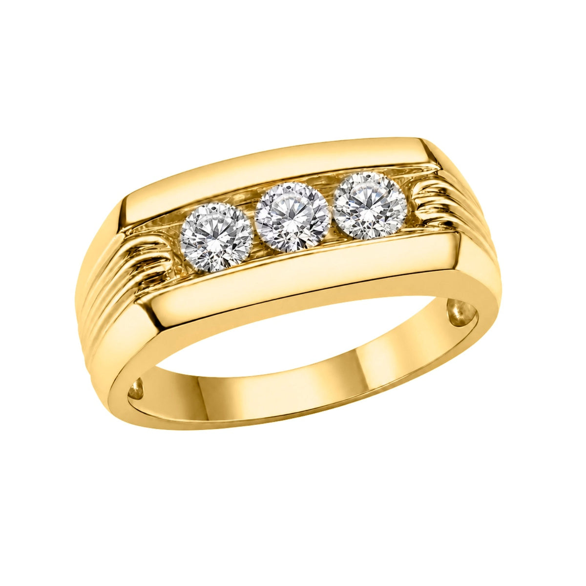 1 ct. T.W. Lab-Grown Diamond Round Three-Stone Engagement Ring in 14K White Gold or 14K Yellow Gold