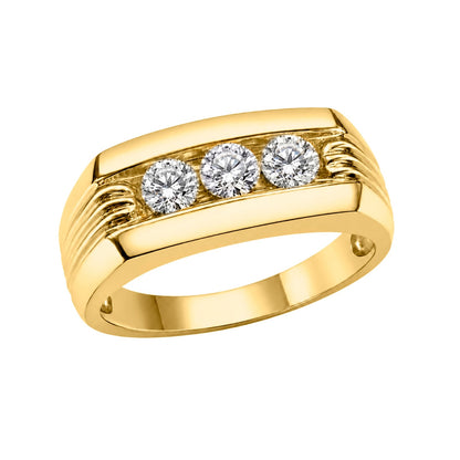 1 ct. T.W. Lab-Grown Diamond Round Three-Stone Engagement Ring in 14K White Gold or 14K Yellow Gold