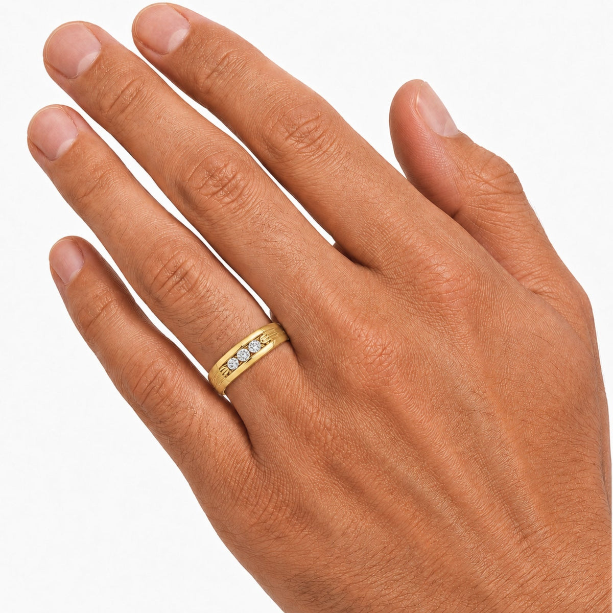 1 ct. T.W. Lab-Grown Diamond Round Three-Stone Engagement Ring in 14K White Gold or 14K Yellow Gold
