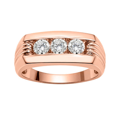 1 ct. T.W. Lab-Grown Diamond Round Three-Stone Engagement Ring in 14K White Gold or 14K Yellow Gold