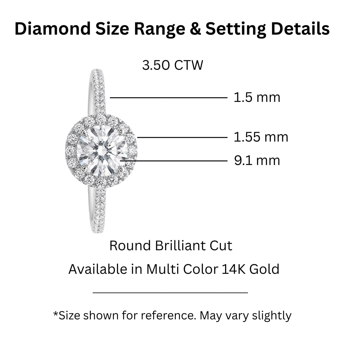Lab-Grown Diamond Round Halo Engagement Ring in 14K White Gold or 14K Yellow Gold