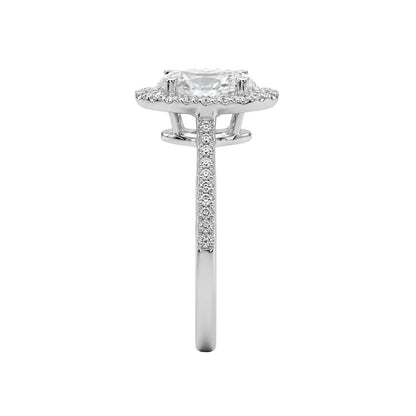 Lab-Grown Diamond Oval Halo Engagement Ring in 14K White Gold or 14K Yellow Gold