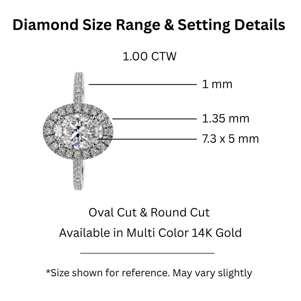 Lab-Grown Diamond Oval Halo Engagement Ring in 14K White Gold or 14K Yellow Gold