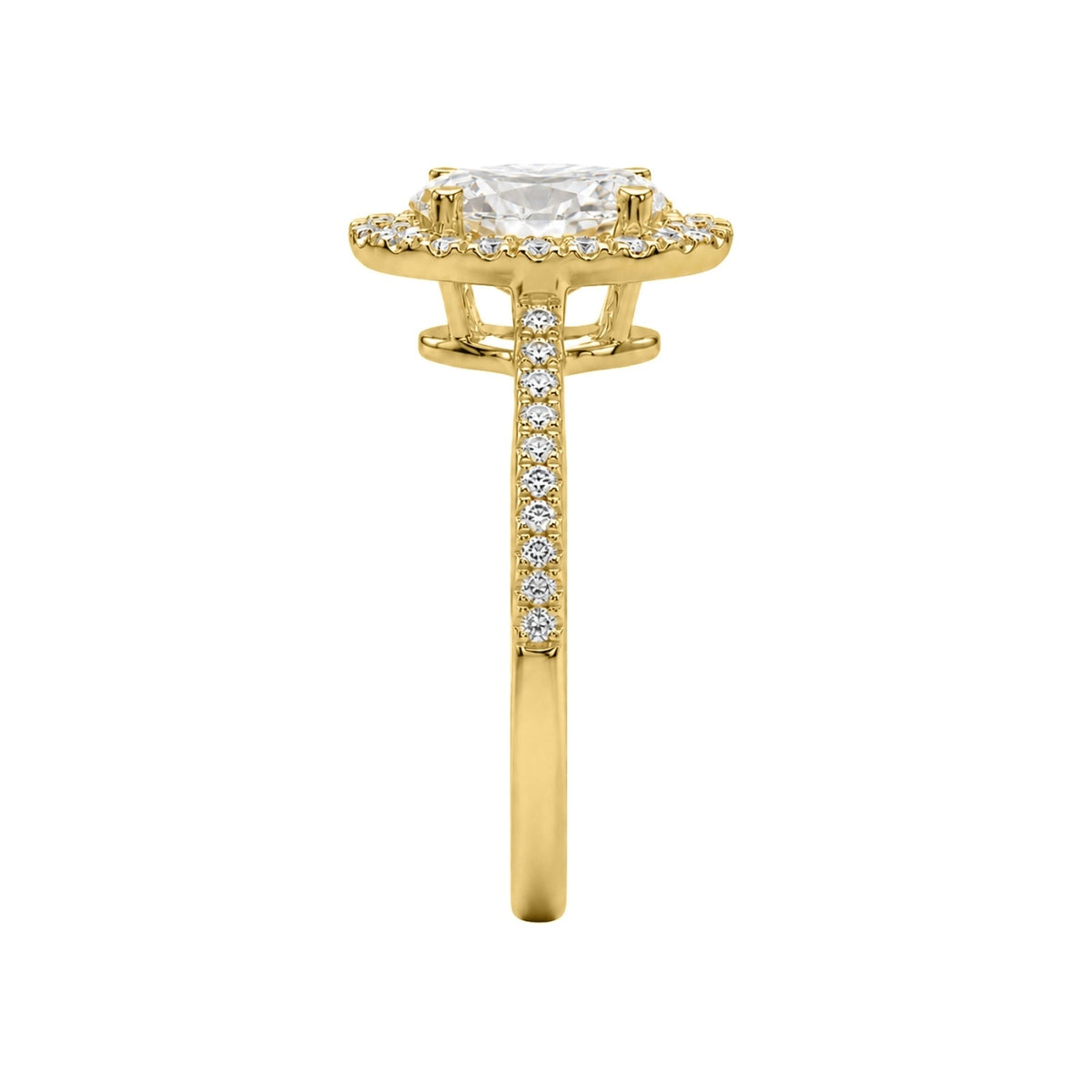 Lab-Grown Diamond Oval Halo Engagement Ring in 14K White Gold or 14K Yellow Gold
