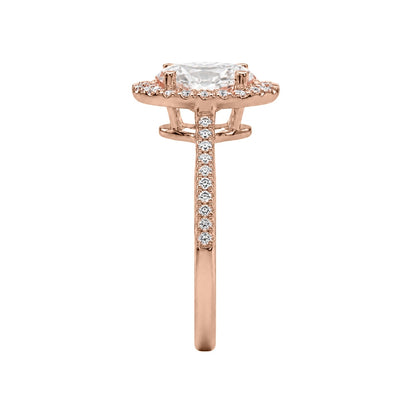 Lab-Grown Diamond Oval Halo Engagement Ring in 14K White Gold or 14K Yellow Gold