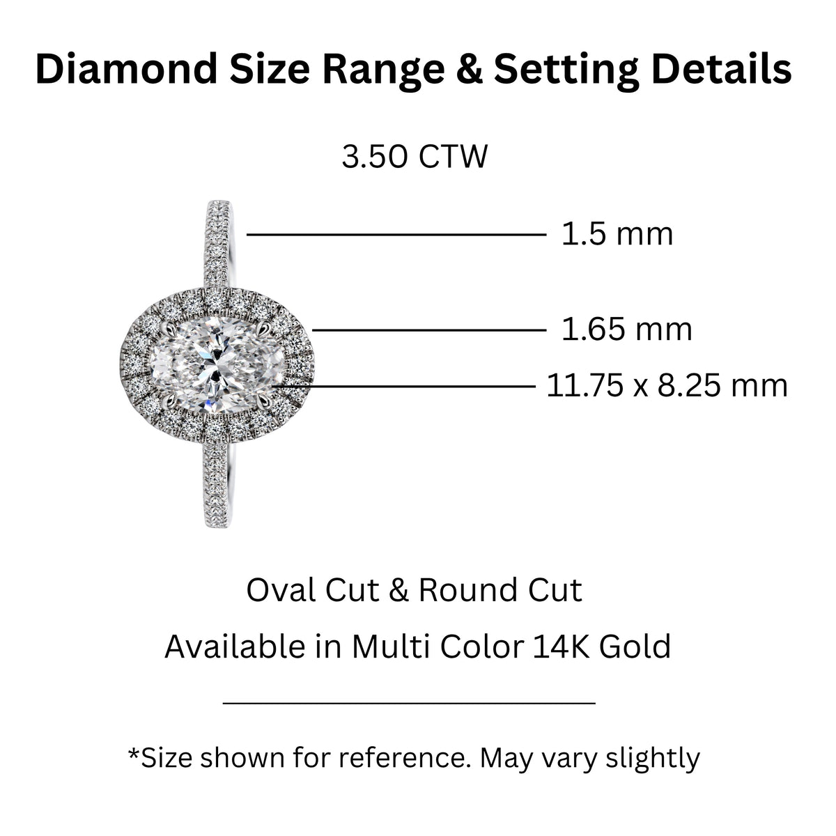 Lab-Grown Diamond Oval Halo Engagement Ring in 14K White Gold or 14K Yellow Gold